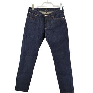 A.P.C. Jeans Womens 26 Etroit Court Straight Leg Cropped Dark Wash Indigo